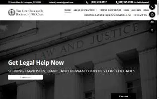Richard J McCain Law Office of Davidson website