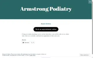 Armstrong Podiatry and Sports Health website