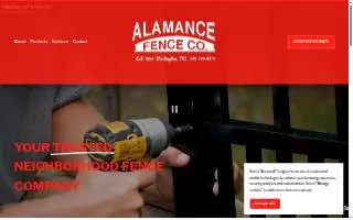 Alamance Fence Co Inc of Eden website