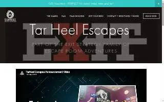 Tar Heel Escapes of Eden website