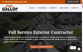 Gallop Roofing & Remodeling, Inc. website