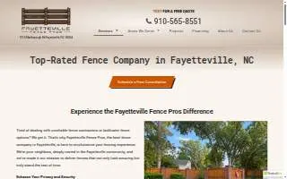 Fayetteville Fence Pros website