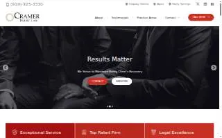 Cramer Injury Law of Fuquay-Varina website