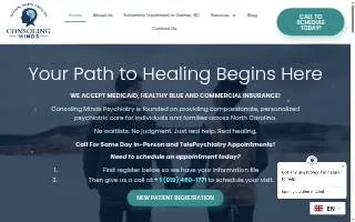 Consoling Minds Psychiatry website