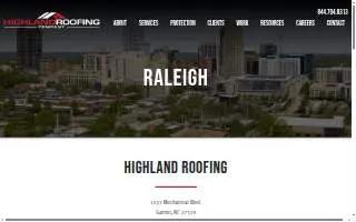 Highland Roofing Company of Garner website
