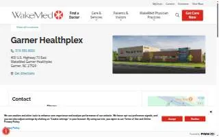 WakeMed Garner Healthplex website