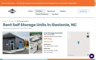 City Storage Gastonia website
