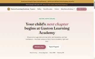 Gaston Learning Academy website