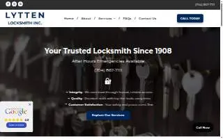 Lytten Locksmith Inc website