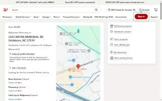 Walgreens Pharmacy of Goldsboro website