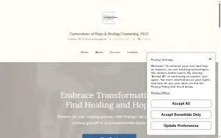 Cornerstone of Hope & Healing Counseling PLLC website