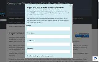 Computer Warehouse of North Carolina, Inc. website