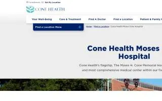 Cone Health Advanced Heart Failure Clinic at Moses Cone Hospital of Greensboro website