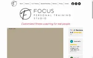 Focus Personal Training Studio website