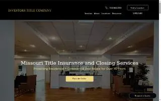 Investors Title Insurance Co of Greensboro website