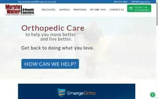 Murphy Wainer Orthopedic Specialists now EmergeOrtho Greensboro Orthopedic Clinic website
