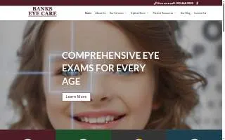 Banks Eye Care website