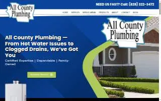 All County Plumbing website