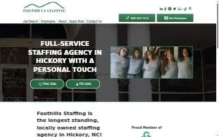 Foothills Staffing website