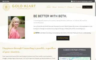 Gold Heart Counseling, LLC website
