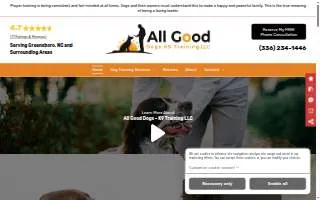 All Good Dogs - K9 Training LLC of High Point website