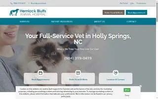 Hemlock Bluffs Animal Hospital website