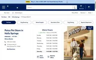 Petco of Holly Springs website
