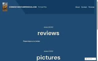 Cornerstone Stump Removal website