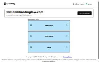 Law Offices of William H Harding website