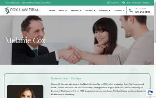 Cox Law Firm, PLLC of Indian Trail website