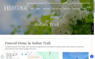 Heritage Funeral & Cremation Services of Indian Trail website