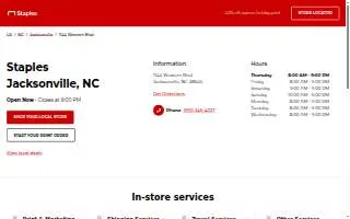 Staples of Jacksonville website