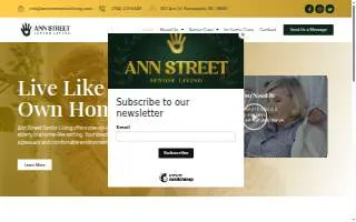 Ann Street Senior Living website
