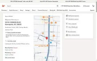 Walgreens Pharmacy (1) of Kannapolis website