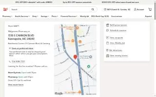 Walgreens Pharmacy of Kannapolis website