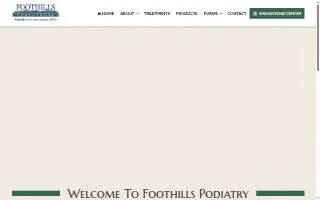 Foothills Podiatry website