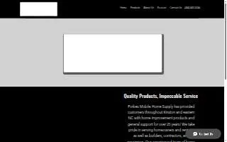 Forbes Mobile Home Supply website