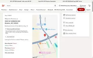 Walgreens Pharmacy of Kinston website