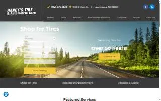 Haney's Tire & Automotive Care website