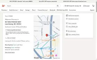 Walgreens Pharmacy of Laurinburg website