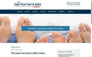 Cape Fear Foot & Ankle Center website