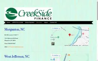 Creekside Finance Inc website