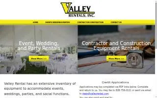 Valley Rental Centers website