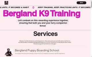 Bergland K9 Training LLC website