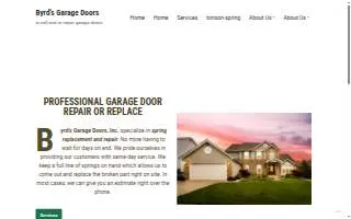 Byrd's Garage Doors Inc. of Hope Mills website