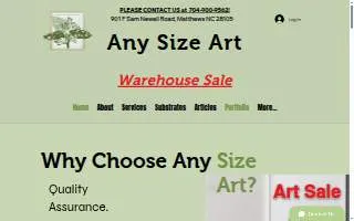 Any Size Art website