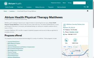 Atrium Health Physical Therapy Matthews