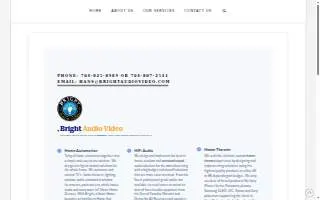 Bright Audio Video website