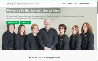 Blankenship Dental Care website
