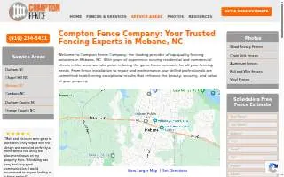 Compton Fence Co of Mebane website